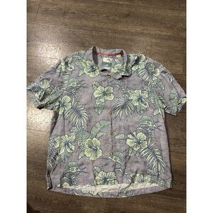 Tommy‎ Bahama Island Modern Fit Size XL 100% Silk Hawaiian Palm Hibiscus
